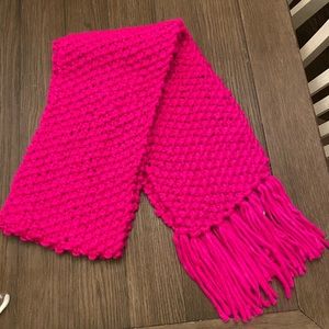 Express Hot Pink Hand Knit Scarf NWT
